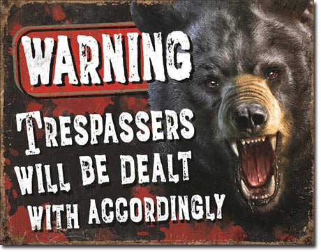 Trespasses Warning - Tin Sign