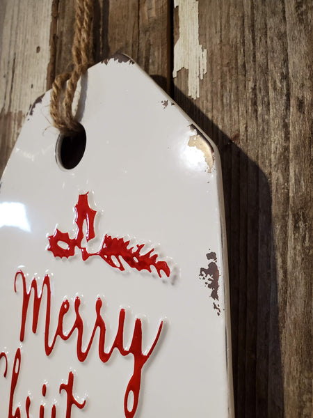 Merry Christmas - Metal Sign - Gift Tag - Christmas Decor