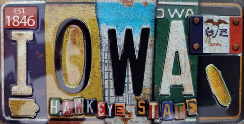 Iowa License Plate - Magnet