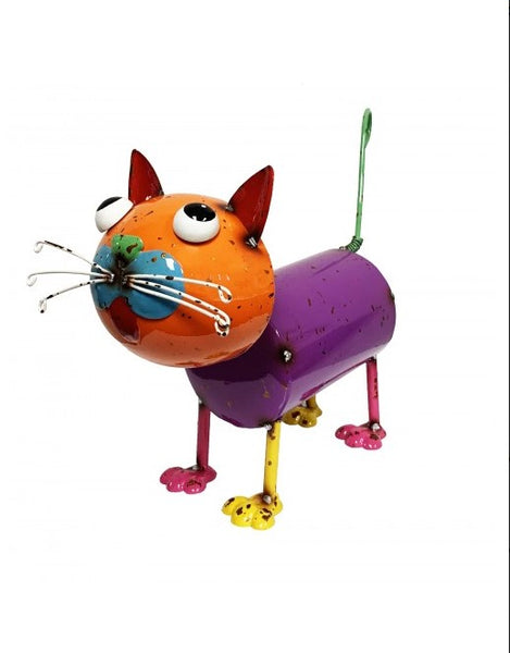 Cat with orange head - Scrap Art Figure