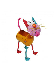 Cat Planter - Scrap Metal Figure