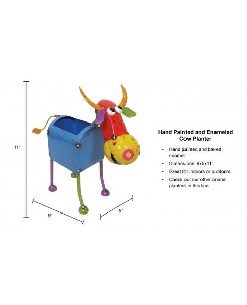 Cow Planter - Scrap Metal Figure