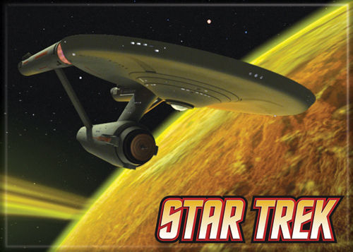 Star Trek - Enterprise on Yellow - Magnet