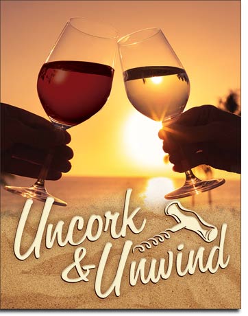 Wine - Uncork and Unwind - Magnet