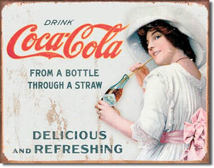 Coke - Through A Straw - Tin Sign