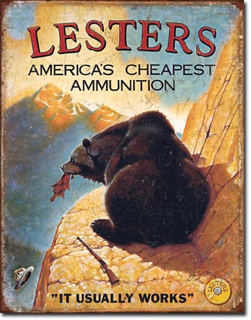 Lesters Ammo - Tin Sign