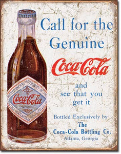 Coke Call for the Genuine - Tin Sign