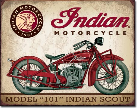 Indian Motorcycle Scout - Tin Sign