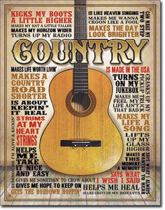 Country Music - Tin Sign