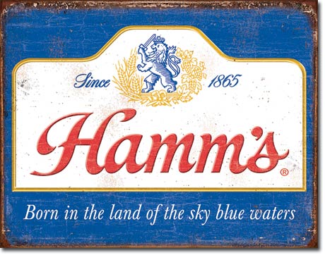 Hamm's - Sky Blue Waters - Tin Sign