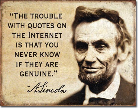 Lincoln Quotes on the Internet - Tin Sign