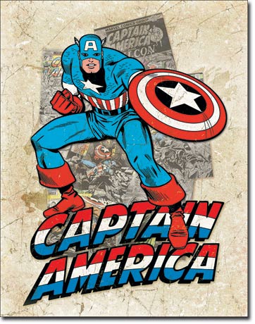 Captain America Cover Splash - Tin Sign